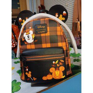 Loungefly Disney Halloween Plaid Mickey Mouse Mini Backpack EUC - Hot Topic